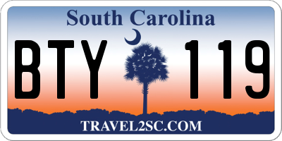 SC license plate BTY119