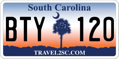 SC license plate BTY120