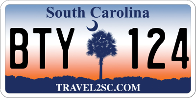 SC license plate BTY124