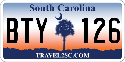 SC license plate BTY126