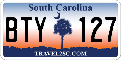 SC license plate BTY127