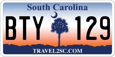 SC license plate BTY129