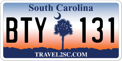 SC license plate BTY131