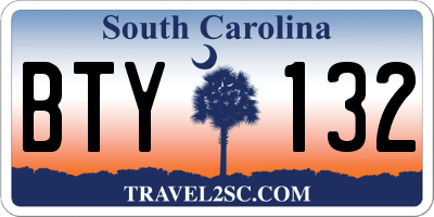 SC license plate BTY132
