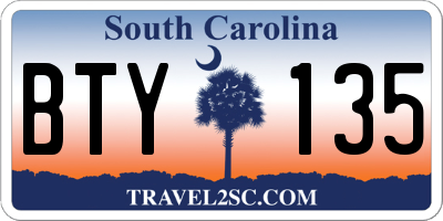 SC license plate BTY135