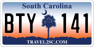 SC license plate BTY141
