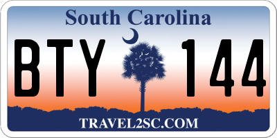 SC license plate BTY144