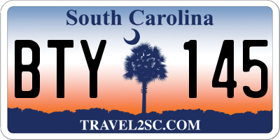 SC license plate BTY145