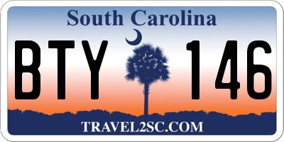 SC license plate BTY146