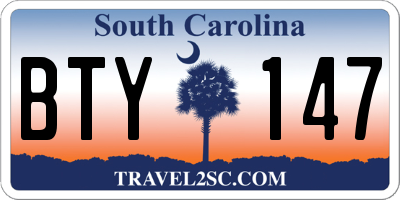 SC license plate BTY147