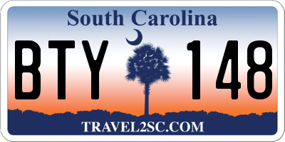 SC license plate BTY148