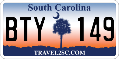 SC license plate BTY149