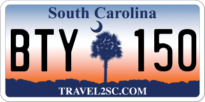 SC license plate BTY150