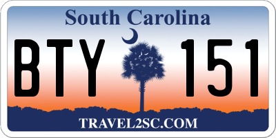 SC license plate BTY151