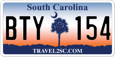 SC license plate BTY154