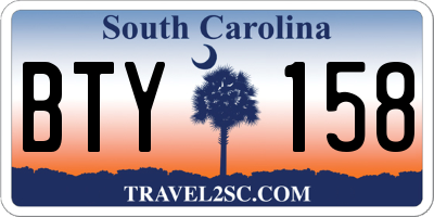 SC license plate BTY158