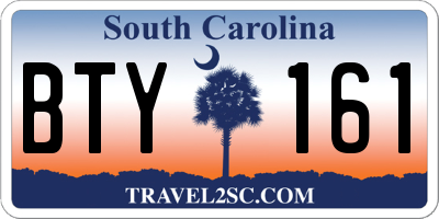 SC license plate BTY161