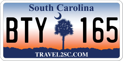 SC license plate BTY165