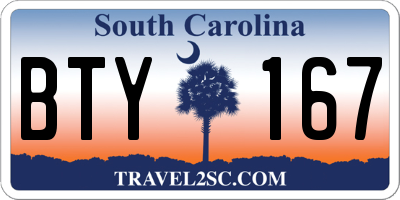 SC license plate BTY167