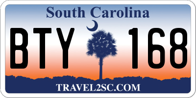 SC license plate BTY168