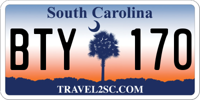 SC license plate BTY170
