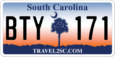 SC license plate BTY171