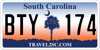 SC license plate BTY174