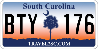 SC license plate BTY176