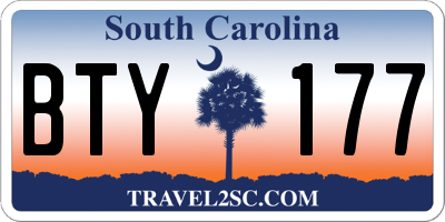 SC license plate BTY177