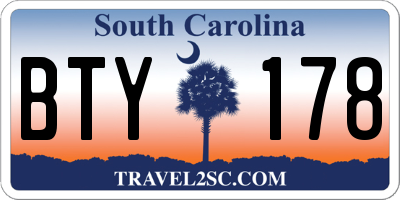 SC license plate BTY178