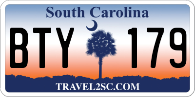 SC license plate BTY179