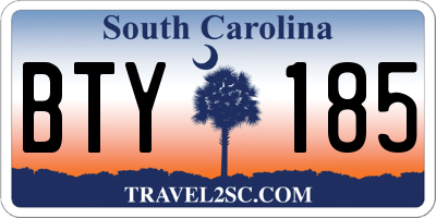 SC license plate BTY185