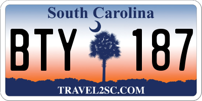 SC license plate BTY187