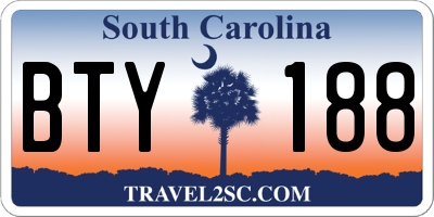 SC license plate BTY188