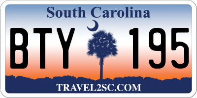 SC license plate BTY195