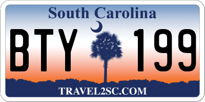 SC license plate BTY199