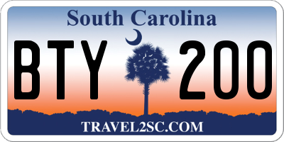 SC license plate BTY200