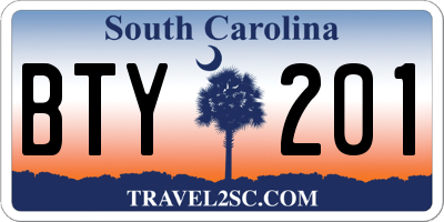 SC license plate BTY201