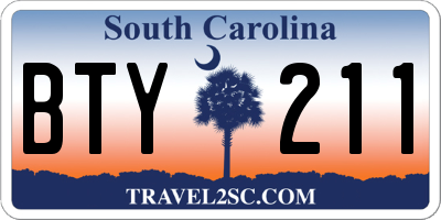 SC license plate BTY211