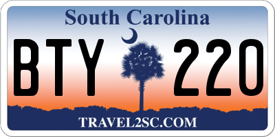 SC license plate BTY220