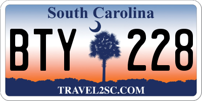 SC license plate BTY228