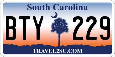 SC license plate BTY229