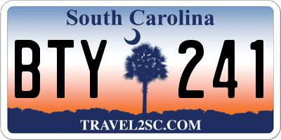 SC license plate BTY241