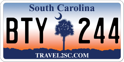 SC license plate BTY244