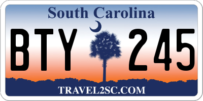 SC license plate BTY245