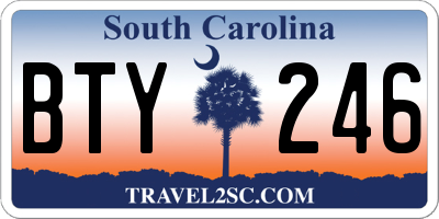 SC license plate BTY246