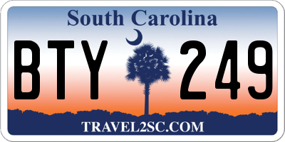 SC license plate BTY249