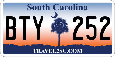 SC license plate BTY252