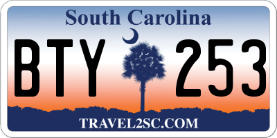 SC license plate BTY253