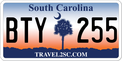 SC license plate BTY255